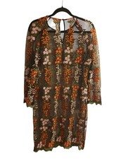 UK FREE DELIVERY TRUE DECADENCE BLACK NET FLORAL EMBROIDERED DRESS SIZE 18