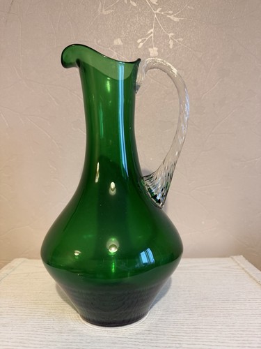 Vintage hand blown large green - vintage,