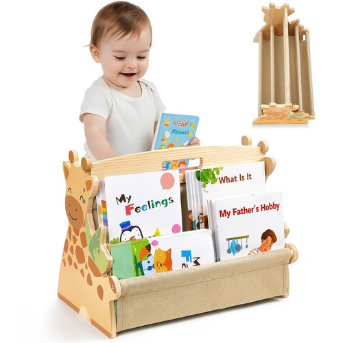 Kids bookshelf wooden - wooden, double