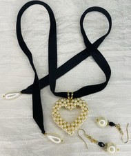 Vintage Upcycled Pearl Heart