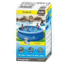 Avenli 10ft Pool Self-Supporting Pool 300 x 76 + Scrubber 3618 Litres