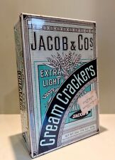 VINTAGE JACOB & CO CREAM CRACKERS KITCHEN ADVERTISING BISCUIT TIN CAN 1970s