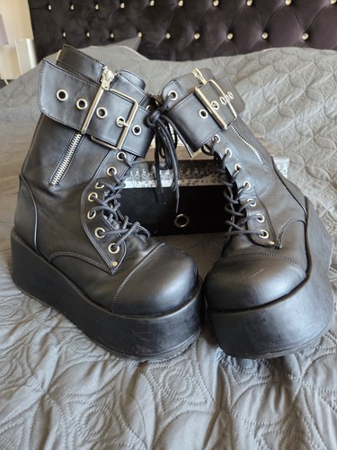 Demonia platform petrol boots - platform,