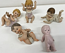 Antique early 20th C German Bisque Porcelain Piano Babies Child Figurines