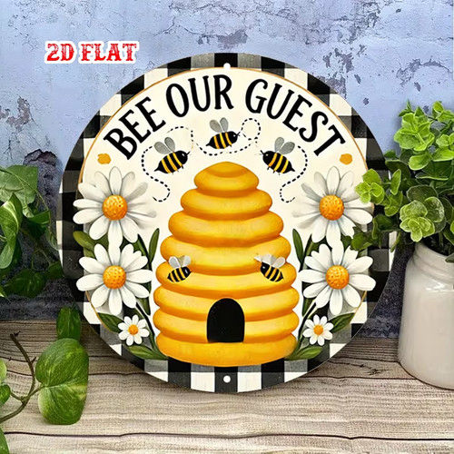 Pretty metal bee hive - bee,