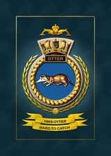 HMS OTTER FRAMED SHIPS CRESTS