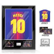 Jersey Frame Display Case Shadow Box for Two Photos & Signature Plate W / Mat