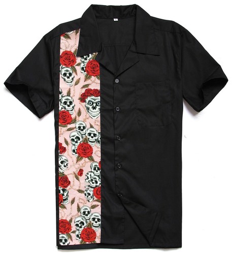 Mens skull and roses - skull,