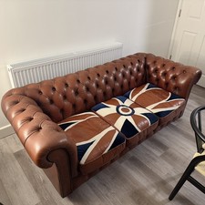 3 seater leather chesterfield