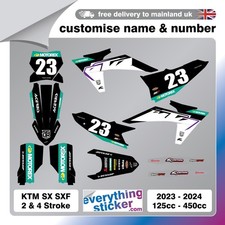 CUSTOM KTM MX Graphics Kit Motocross Graphics SX SXF 125cc -  450cc 2023 2024