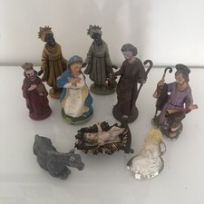  Nativity  Vintage Italian9 Pieces Inc Mary, Angel & Baby Jesus - Incomplete Set
