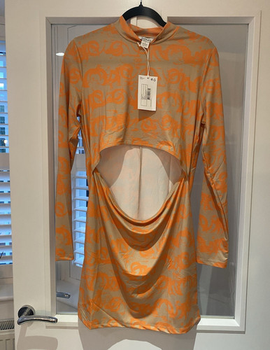 Monki orange beige abstract - orange,