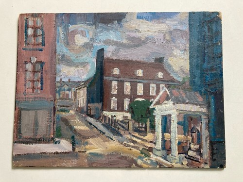 Vintage oil painting - vintage, street