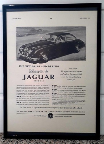 Framed original classic car - car, ad