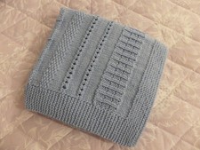 Hand knitted Blue Baby Blanket