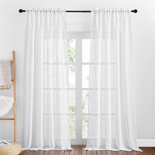 White net curtains voile - white,