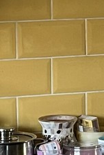 Yellow Bevelled Edge Cafe Tiles For Kitchen, Bathroom, Utility Room,