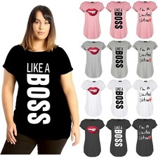 Womens Slogan Print Turn Up