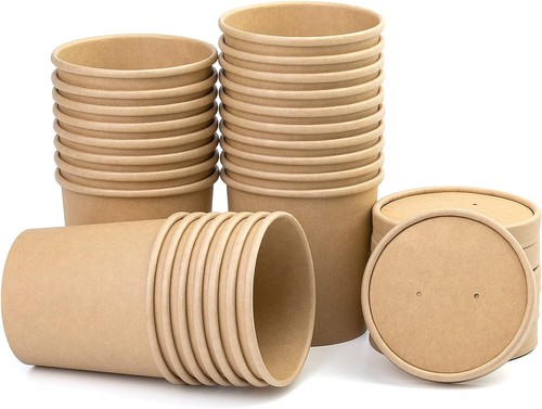 Disposable brown kraft soup - kraft,