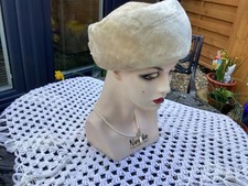 1950s ladies Hat Cream Lovely Style 