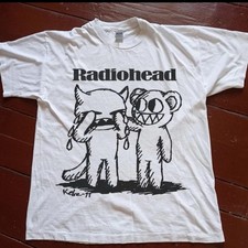 Radiohead T Shirt Vintage Style, Size large