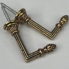 Vintage French Matching Pair of Small Classic Style Metal Curtain Tieback Hooks