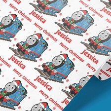 Personalised Thomas the tank Engine Christmas wrapping paper
