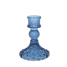 Glass Candle Holder Blue