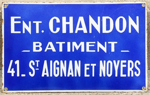 Old french enamel building - old,