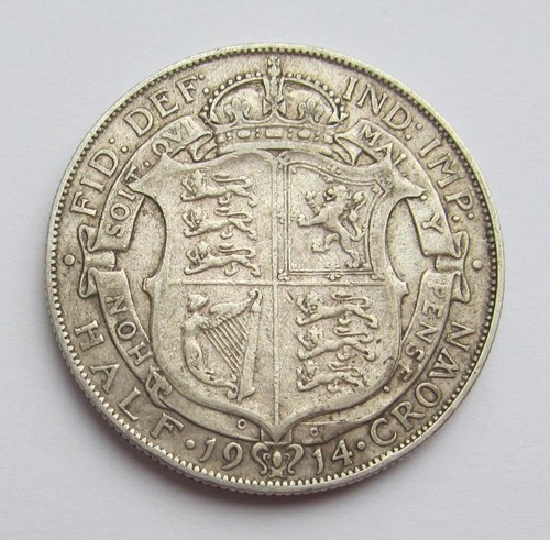 George silver 1914 halfcrown - v,