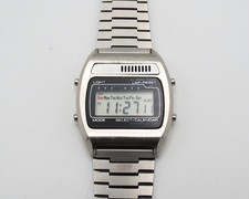 Vintage 1980s BETA  Stainless Steel Alarm-Chronograph LCD Digital Watch. Working