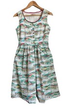 Cath Kidston Countryside Farm Fields Retro Tea Day Dress - Size 8
