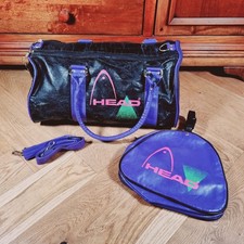 Vintage 90's Head Monte Carlo Holdall Bag Black Purple With Lock And Key Pink 