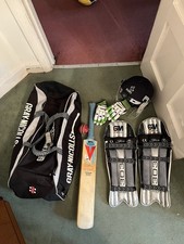Grey Nicholls Bag Helmet Gloves Bat Pads Set Size Medium Cricket Bat Pads Vgc