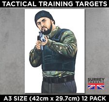 Tactical Training A3 Gun Man Air Rifle Pistol Gun BB Airsoft PJL Targets 12 Pack