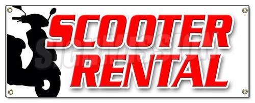 Scooter rental banner sign - rental,