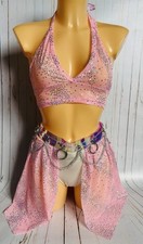 Weed Glittery Co Cord Rave Festival Dance Outfit Wear 10