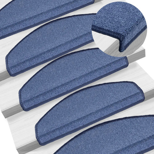 Carpet stair treads blue - carpet,