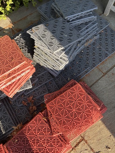 Plastic interlocking tiles - plastic,