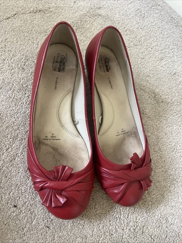 Debenhams red leather heels - leather,