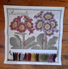 Elizabeth Bradley tapestry chart. 'The Auricula' With wool card.