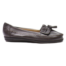 DR SCHOLLS Loafer Shoes Brown Leather Womens UK 3.5