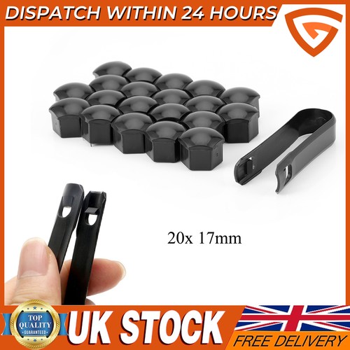 20x 17mm black gloss alloy - black,