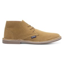 Lambretta Mens Boots Beige Adults Desert Suede Lace Up Chiswick SIZE