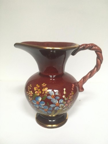 Decorative milk jug red - , glazed