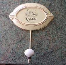 FRENCH VINTAGE RETRO STYLE SAVON ROSE ENAMEL SINGLE DOOR HOOK BEDROOM / BATHROOM