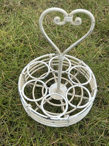 Shabby chic cream metal heart - shabby,