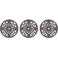3Pc Round Trivet Tea Pot Pan