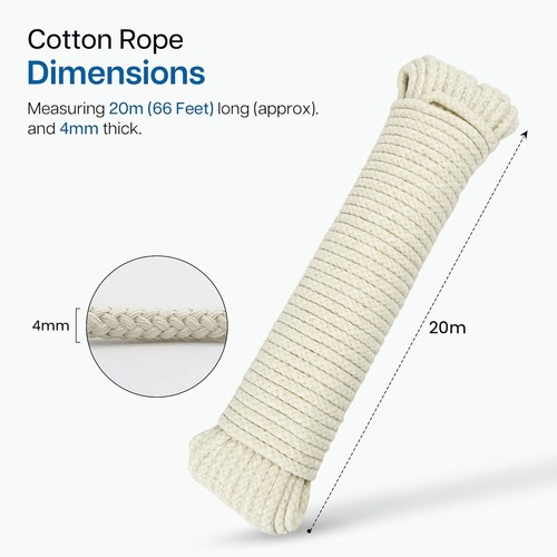 4mm natural cotton rope - cotton, cord