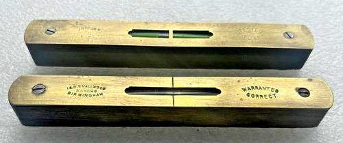 Wood brass spirit levels - &,